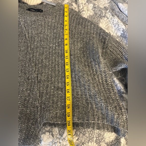 Zara Charcoal asymmetrical Knit Pullover sweater. - Picture 7 of 10